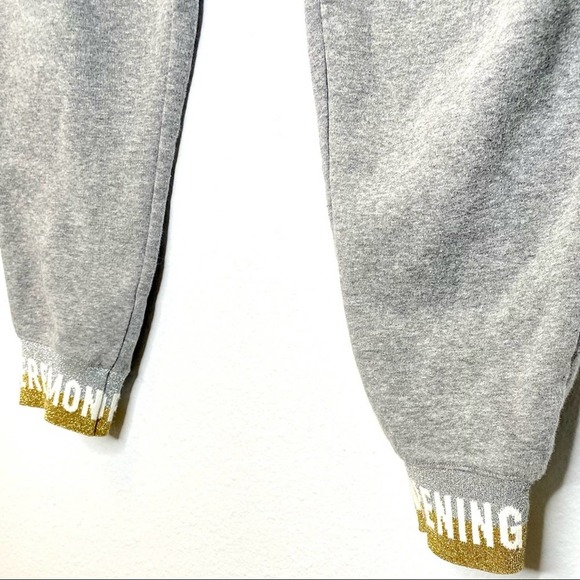 Opening Ceremony Gold & Silver Logo Glitter Trim Gray Joggers - Picture 3 of 8